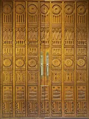 Panel Carve, Pair of carved wood doors, 1965, Panel Carve