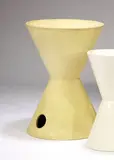 Lagardo Tackett, Double cone planter, c. 1955, Bisque, unglazed