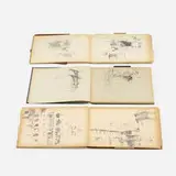 Francis Hopkinson Smith, three sketchbooks, graphite and charcoal on paper
