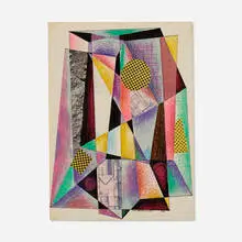 William Fredericksen, Abstraction, 1949, mixed media and collage on paper