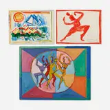 De Hirsh Margules, three works, oil on canvas laid to board, watercolor on paper