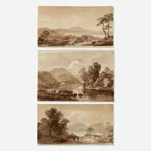 Sir Thomas Lawrence, three works (Italian scenes), ink wash on paper