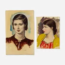Leon Kroll, two works, watercolor on paper