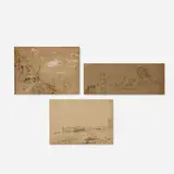 John William Hill, three works, graphite, watercolor and gouache on paper