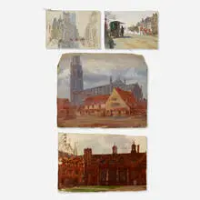 Anna Richards Brewster, four works, oil on canvas