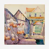 William Starkweather, Fishing Docks, watercolor on paper