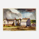 Andrew Winter, Iowa Daisy Farm, 1937, watercolor on paper