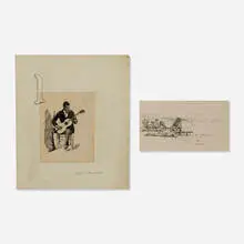 two works by William James Glackens, ink on paper, sold Sep 2020