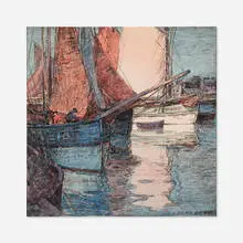 Edgar Alwin Payne, A Day's Preparation, c. 1920, lithograph with hand coloring