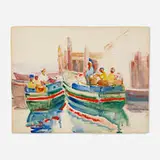 Annie Gooding Sykes, Docking, watercolor on paper