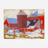 Winold Reiss, Red Silo, gouache on board