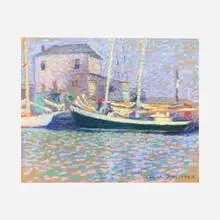 Hazel Ives, Boats at the Dock, 1963, pastel on paper