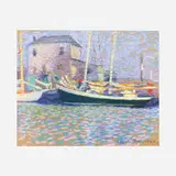 Hazel Ives, Boats at the Dock, 1963, pastel on paper