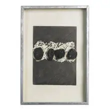 untitled by Yannis Kounellis, 1990, coal, galvanized steel, linocut on paper, glass, sold Feb 2009