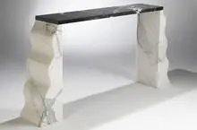console by Ettore Sottsass, c. 1970, carrara marble, sold Mar 2007