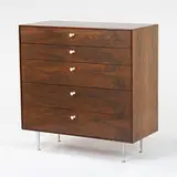 Thin Edge dresser, model #5240 by George Nelson & Associates, c. 1955, rosewood, aluminum, porcelain, sold Mar 2007