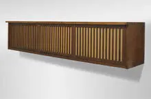Hanging Wall case by George Nakashima, c. 1961, American black walnut, sold Mar 2007