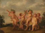 Pieter van Avont, Young Bacchus riding a leopard, oil on panel