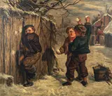 William Underhill, Snowballing, oil on canvas