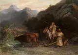 François Hippolyte Lalaisse, Les laboureurs Kabyles, oil on canvas