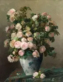 Pierre-Camille Gontier, Still life of pink peonies, oil on canvas