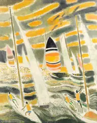 Claude Grosperrin, La régate de voile, oil on canvas