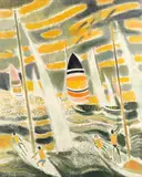Claude Grosperrin, La régate de voile, oil on canvas