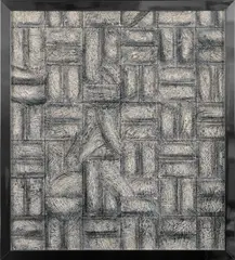 Richard Artschwager, Weave, 1978, Acryl auf Celotex, im Künstlerrahmen aus Aluminium