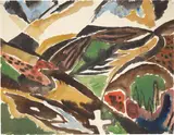Ernst Wilhelm Nay, Taunuslandschaft, 1939, Aquarell über Bleistift auf Papier