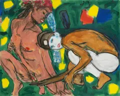 Luciano Castelli, Yü Küan + Tschen Schong, Acryl auf Leinwand