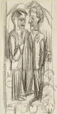 Die Freunde Müller und Scherer (doppelseitiges Studienblatt) by Ernst Ludwig Kirchner, 1924, Kreide auf glattem, leichtem Karton, sold Dec 2007
