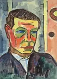 Männerbildnis by Karl Schmidt-Rottluff, Um 1960, Aquarell und Tuschpinsel auf Velin, sold Dec 2007