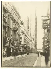 Curt Rehbein, Mies van der Rohe, Glashochhausprojekt Wabe, Friedrichstrasse, Berlin, 1922, Vintage. Silbergelatineabzug einer Photomontage
