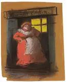 Hier ist´s richtig by Heinrich Zille, Farbkreide auf braunem Papier, sold May 2008