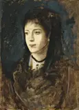 Gräfin Dönhoff by Franz von Lenbach, Öl auf Holz, sold Nov 2009