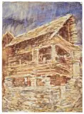 Haus in Bosco by Christian Rohlfs, 1933, Wassertempera auf genarbtem Velin, sold Jun 2009