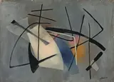 Komposition Gr by Fritz Winter, 1950, Öl auf festem genarbten Papier, sold May 2011