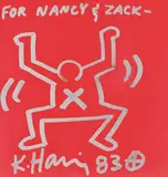 Untitled by Keith Haring, 1983, Silver ink on pink paper, sold May 2010