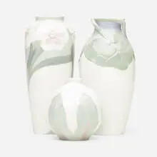 Rörstrand, vases, collection of three, c. 1900, glazed porcelain