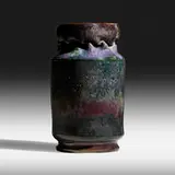 Tall vase by George E. Ohr, 1897-1900, glazed earthenware, sold Sep 2020