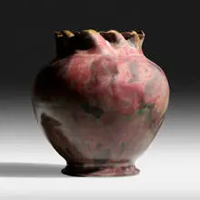 Large vase by George E. Ohr, 1898-1910, bisque earthenware, sold Sep 2020
