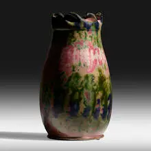 George E. Ohr, Tall vase, 1895-96, glazed earthenware