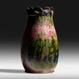 George E. Ohr, Tall vase, 1895-96, glazed earthenware