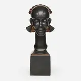Congo Head by Waylande Gregory for Cowan Pottery, c. 1931, glazed earthenware, sold Sep 2020