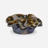 Small dish by George E. Ohr, 1895-96, glazed earthenware, sold Sep 2020