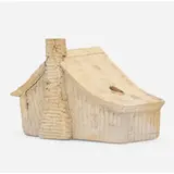 George E. Ohr, Log Cabin novelty inkwell, 1895-96, bisque earthenware