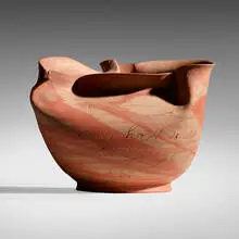 vase by George E. Ohr, 1897-1900, glazed earthenware, sold Sep 2020