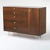 Thin Edge dresser, model #5245 by George Nelson & Associates, c. 1955, rosewood, aluminum, lacquered resin, sold Mar 2007