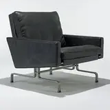 PK 31/1 lounge chair by Poul Kjaerholm, c. 1958, matte chrome-plated steel, leather, sold Mar 2007