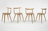 Pretzel side chairs model #5890, set of four by George Nelson & Associates, 1957, birch, sold Mar 2007